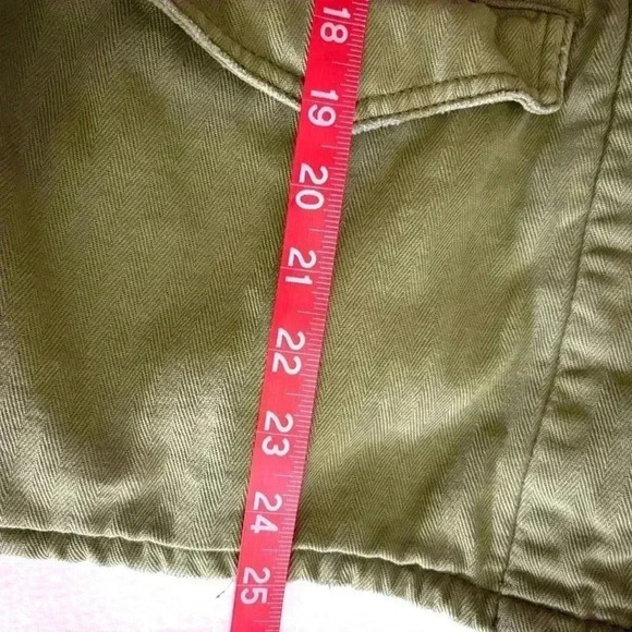 Topshop Green Military Safari 100% Cotton 4 Pocket Button Down Jacket Size 4 - Picture 15 of 16